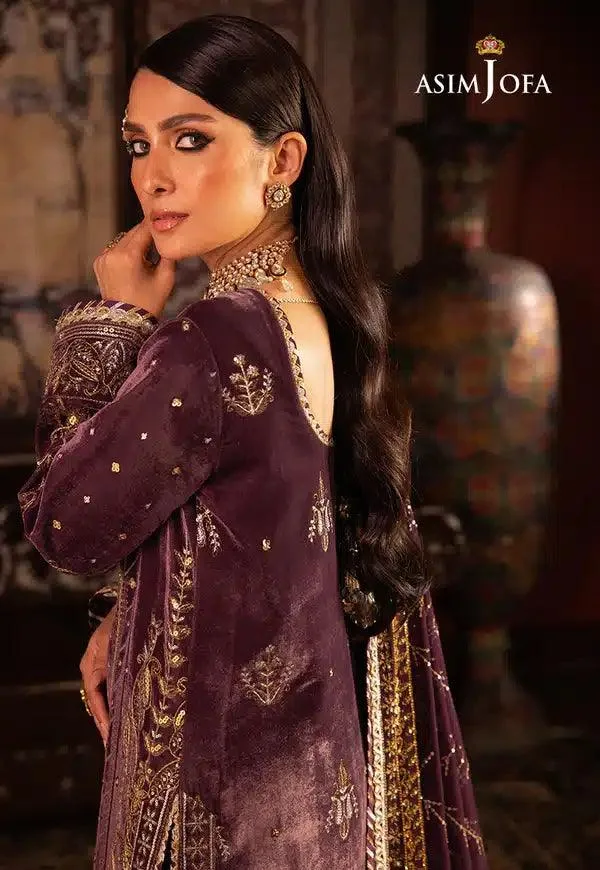 Asim Jofa Makhmal Wedding Velvet 23 Raw Silk – view 6 – Poshaq
