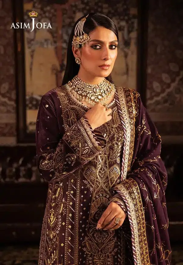 Asim Jofa Makhmal Wedding Velvet 23 Raw Silk – view 7 – Poshaq