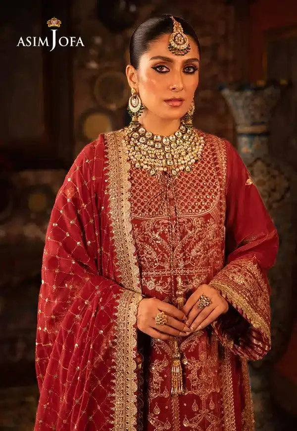 Asim Jofa Makhmal Wedding Velvet 23 Pink Raw Silk – view 4 – Poshaq