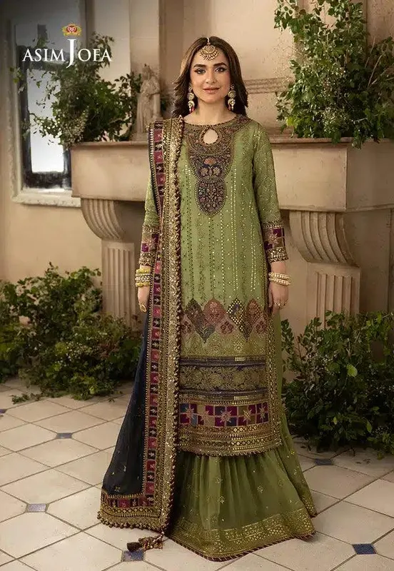 Asim Jofa Khwab e Naubahar 23 Magenta Raw Silk – view 1 – Poshaq