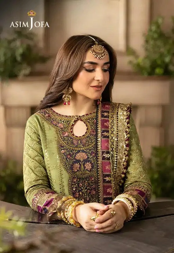Asim Jofa Khwab e Naubahar 23 Magenta Raw Silk – view 3 – Poshaq