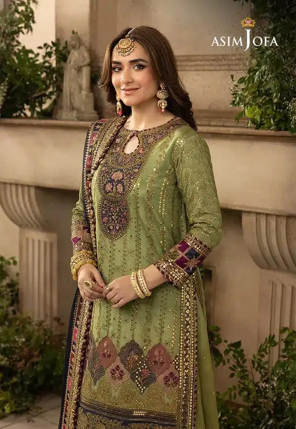 Asim Jofa Khwab e Naubahar 23 Magenta Raw Silk – view 5 – Poshaq