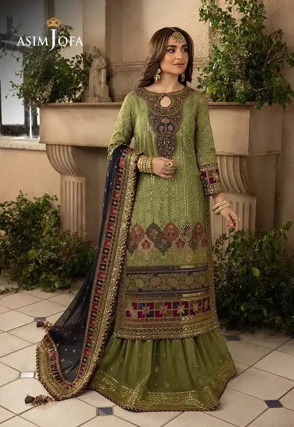 Asim Jofa Khwab e Naubahar 23 Magenta Raw Silk – view 7 – Poshaq
