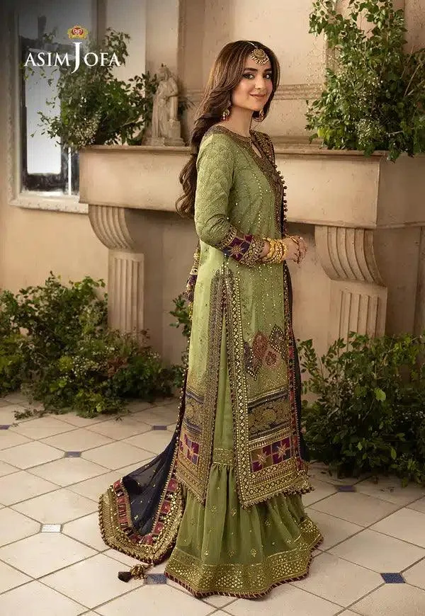 Asim Jofa Khwab e Naubahar 23 Magenta Raw Silk – view 8 – Poshaq