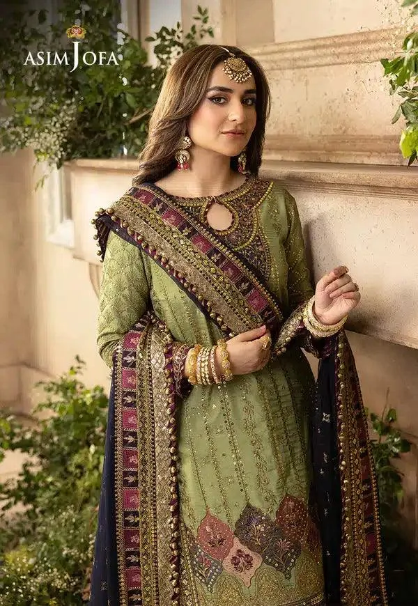 Asim Jofa Khwab e Naubahar 23 Magenta Raw Silk – view 9 – Poshaq