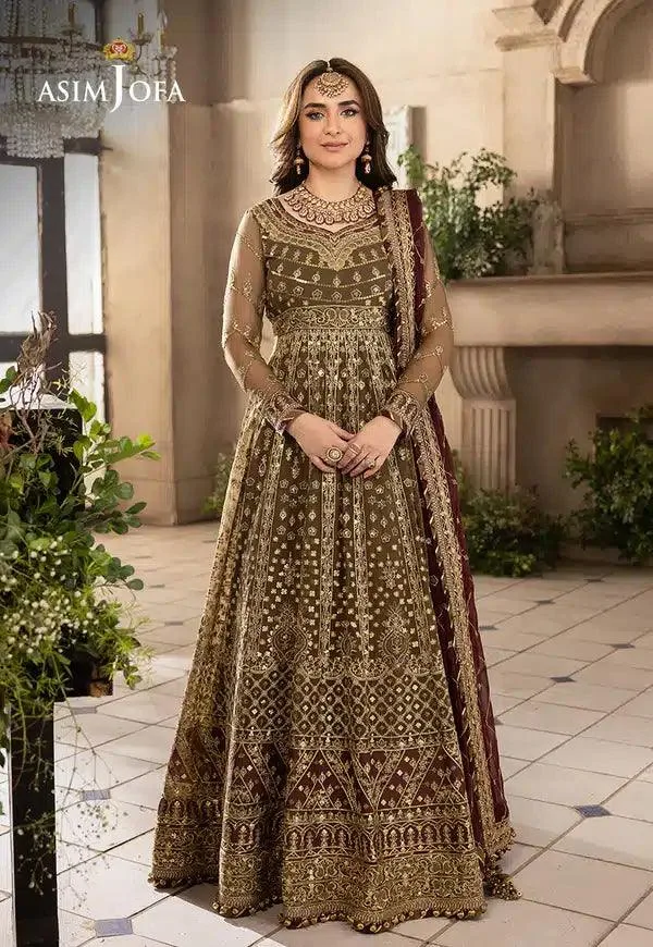 Asim Jofa Khwab e Naubahar 23 Green Chiffon – view 1 – Poshaq