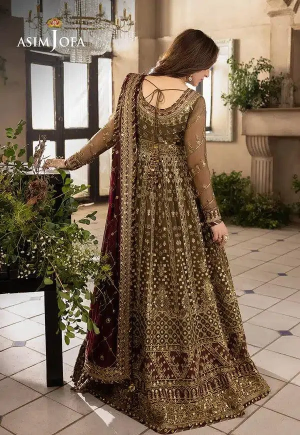 Asim Jofa Khwab e Naubahar 23 Green Chiffon – view 2 – Poshaq