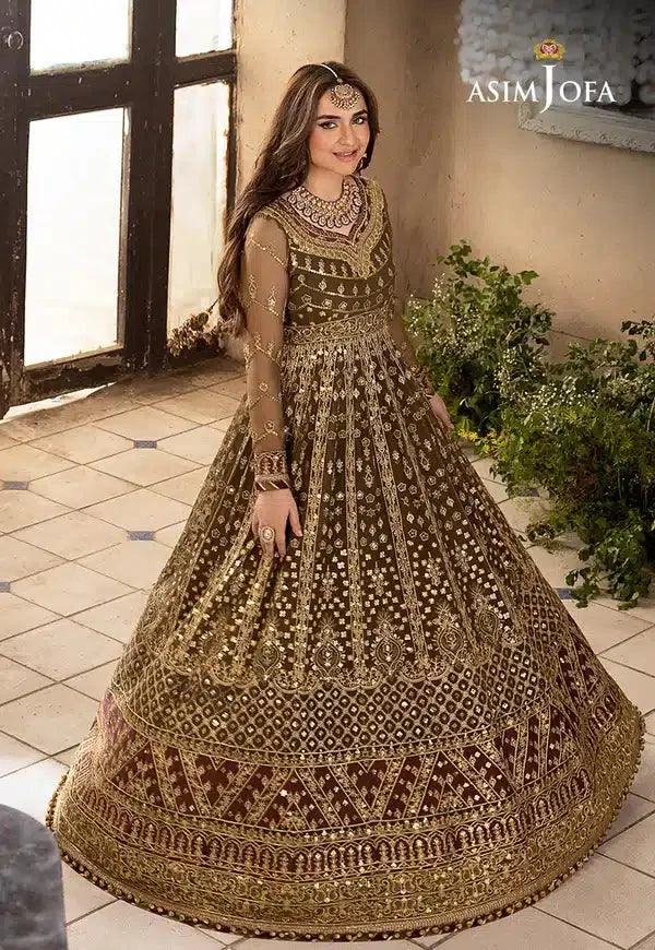 Asim Jofa Khwab e Naubahar 23 Green Chiffon – view 3 – Poshaq