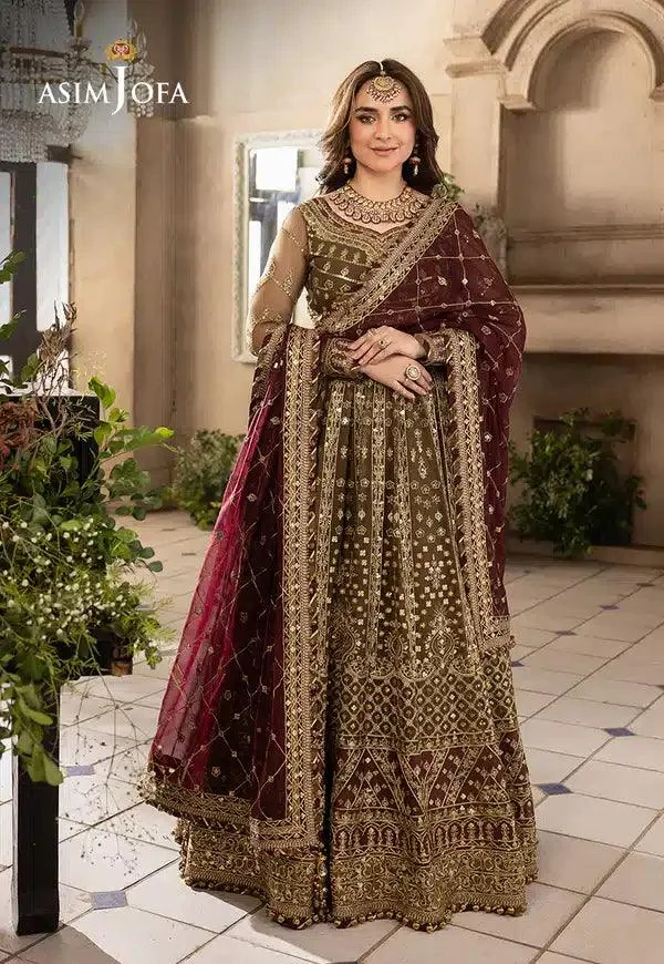Asim Jofa Khwab e Naubahar 23 Green Chiffon – view 4 – Poshaq