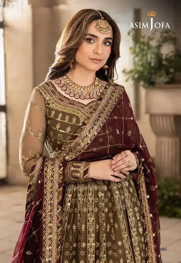 Asim Jofa Khwab e Naubahar 23 Green Chiffon – view 5 – Poshaq