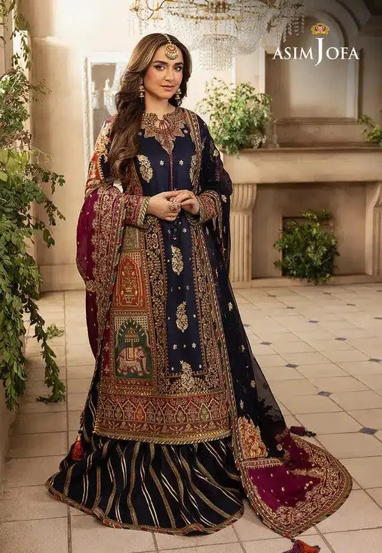 Asim Jofa Khwab e Naubahar 23 Magenta Chiffon – view 1 – Poshaq