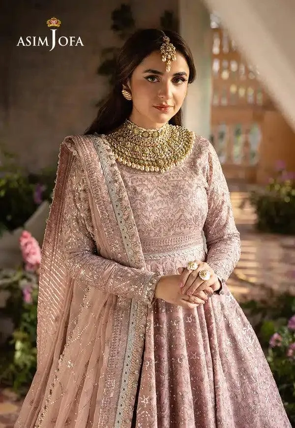 Asim Jofa Khwab e Naubahar 23 Pink Chiffon – view 1 – Poshaq