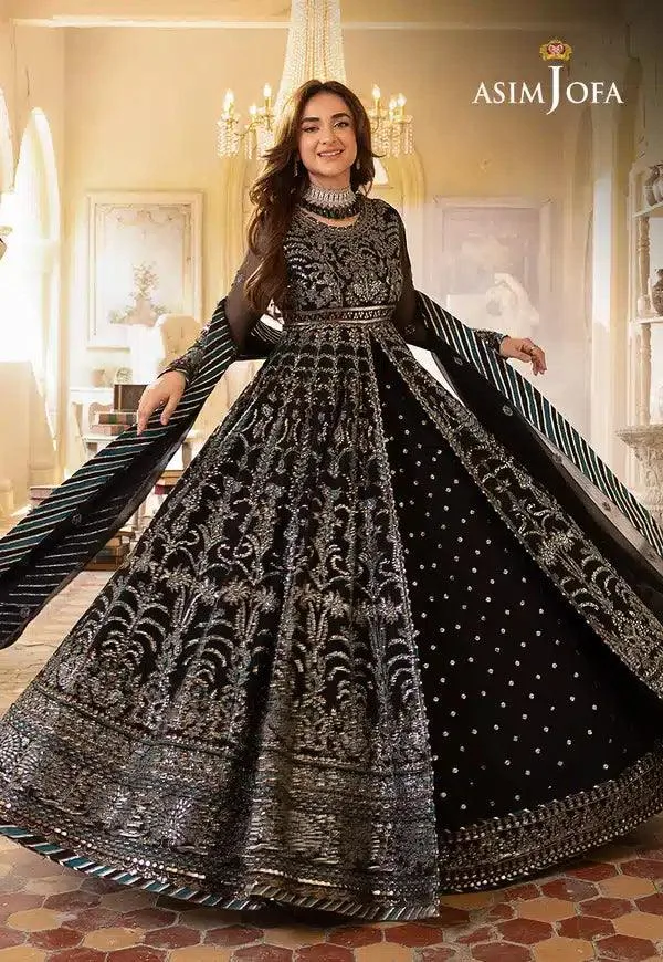 Asim Jofa Khwab e Naubahar 23 Black Chiffon – view 3 – Poshaq