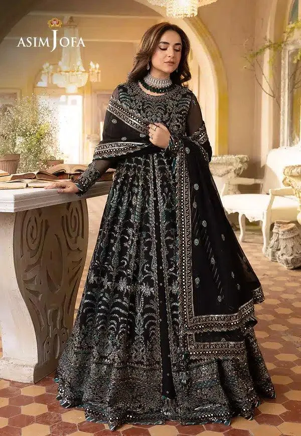 Asim Jofa Khwab e Naubahar 23 Black Chiffon – view 5 – Poshaq