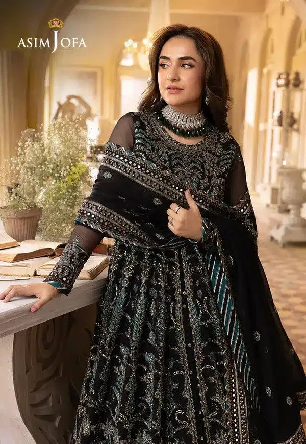 Asim Jofa Khwab e Naubahar 23 Black Chiffon – view 6 – Poshaq