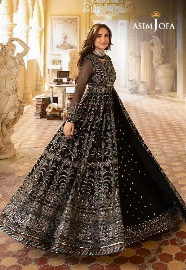 Asim Jofa Khwab e Naubahar 23 Black Chiffon – view 7 – Poshaq