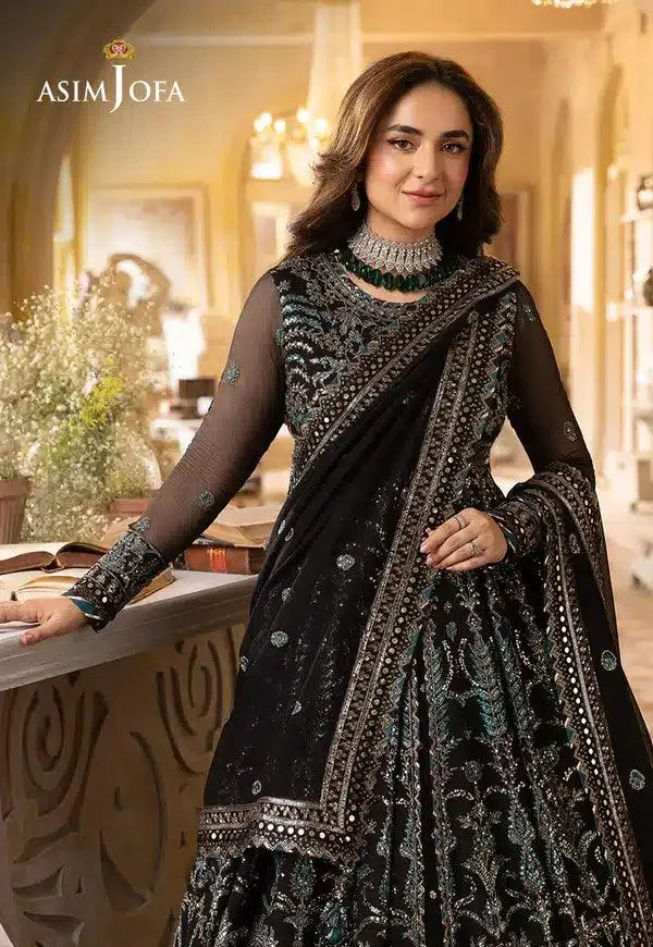 Asim Jofa Khwab e Naubahar 23 Black Chiffon – view 9 – Poshaq