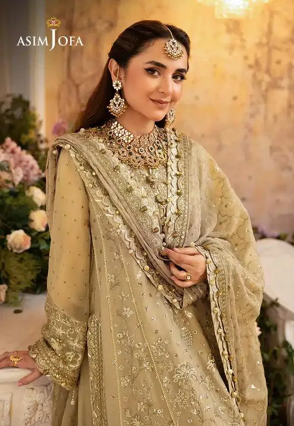 Asim Jofa Khwab e Naubahar 23 Beige Raw Silk – view 10 – Poshaq
