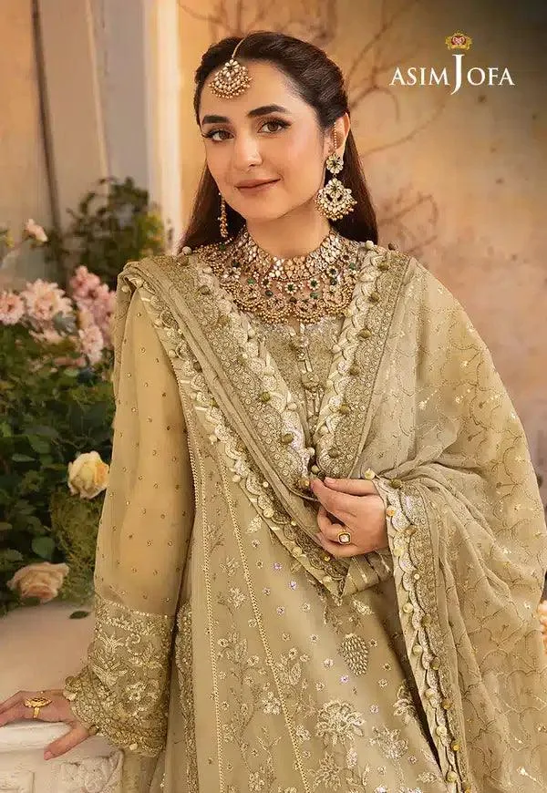 Asim Jofa Khwab e Naubahar 23 Beige Raw Silk – view 4 – Poshaq
