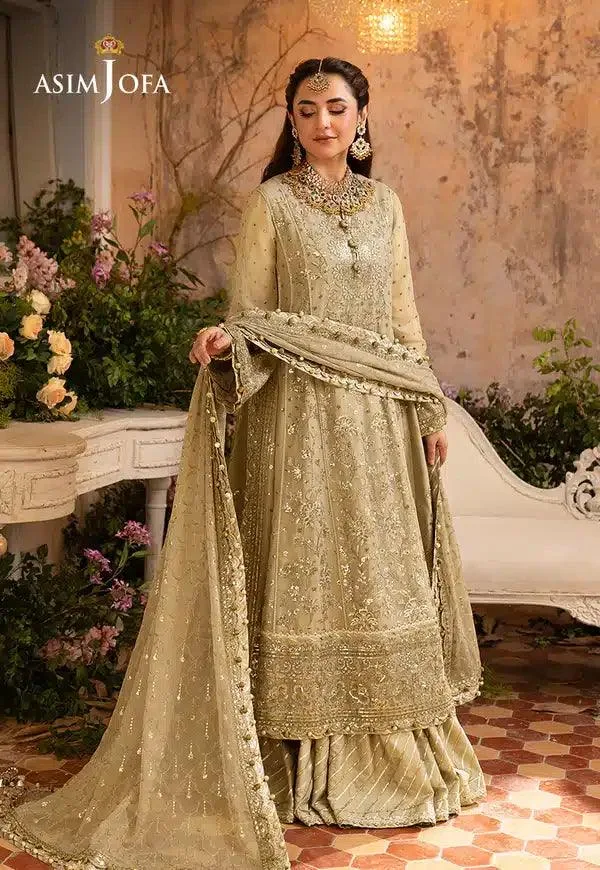 Asim Jofa Khwab e Naubahar 23 Beige Raw Silk – view 5 – Poshaq