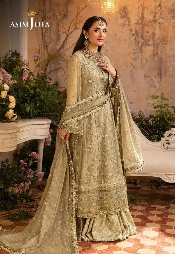 Asim Jofa Khwab e Naubahar 23 Beige Raw Silk – view 6 – Poshaq