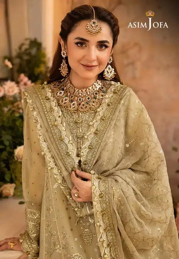 Asim Jofa Khwab e Naubahar 23 Beige Raw Silk – view 7 – Poshaq