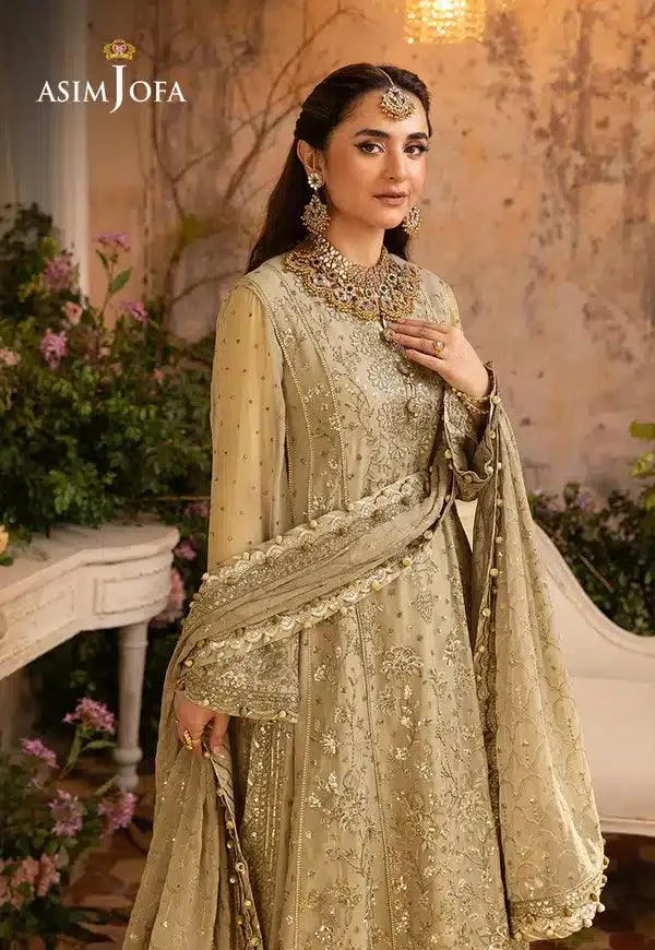 Asim Jofa Khwab e Naubahar 23 Beige Raw Silk – view 8 – Poshaq