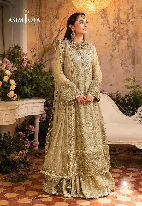 Asim Jofa Khwab e Naubahar 23 Beige Raw Silk – view 9 – Poshaq