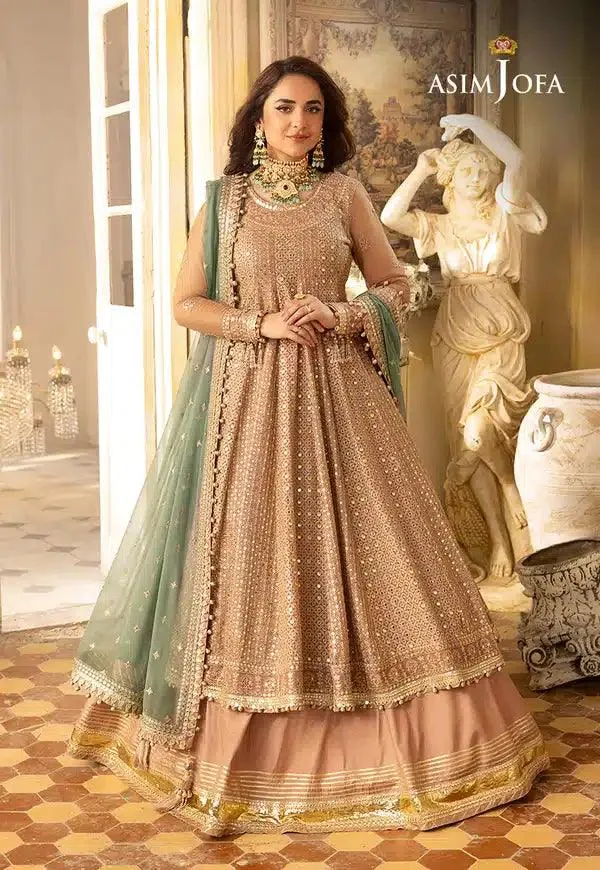 Asim Jofa Khwab e Naubahar 23 Pink Raw Silk – view 1 – Poshaq