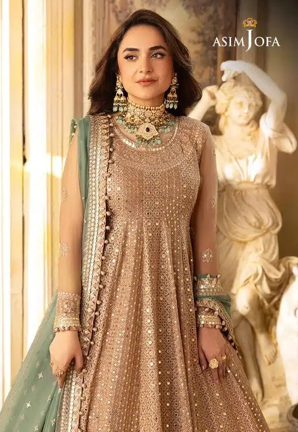 Asim Jofa Khwab e Naubahar 23 Pink Raw Silk – view 3 – Poshaq