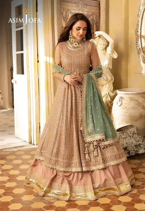 Asim Jofa Khwab e Naubahar 23 Pink Raw Silk – view 6 – Poshaq