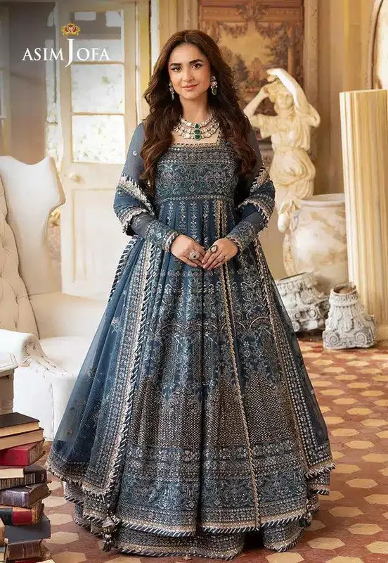 Asim Jofa Khwab e Naubahar 23 Blue Chiffon – view 1 – Poshaq