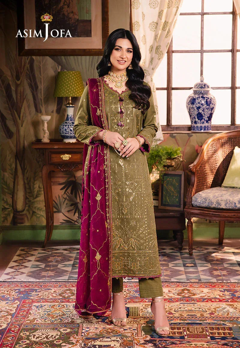 Asim Jofa Afsanay Luxury Pret Magenta Chiffon – view 1 – Poshaq