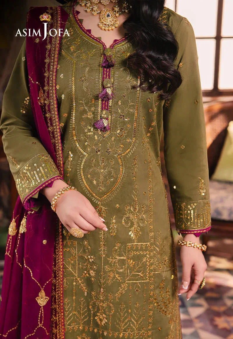 Asim Jofa Afsanay Luxury Pret Magenta Chiffon – view 3 – Poshaq
