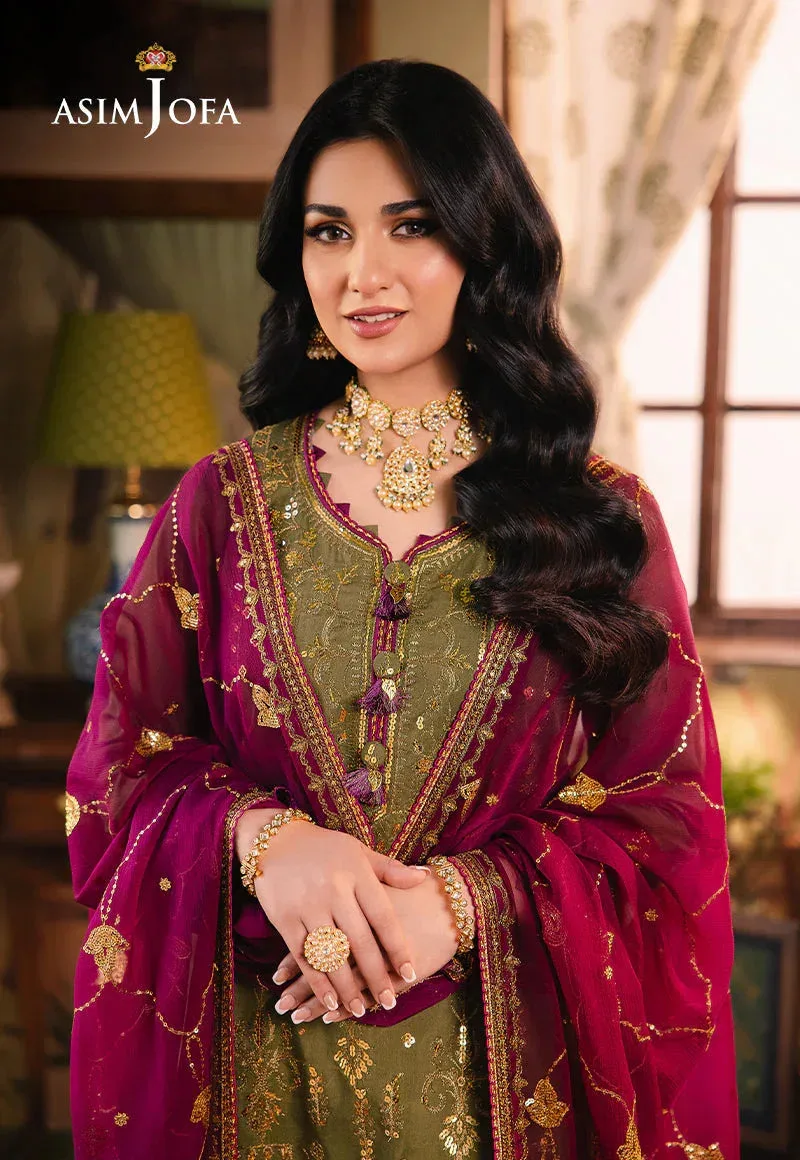 Asim Jofa Afsanay Luxury Pret Magenta Chiffon – view 5 – Poshaq