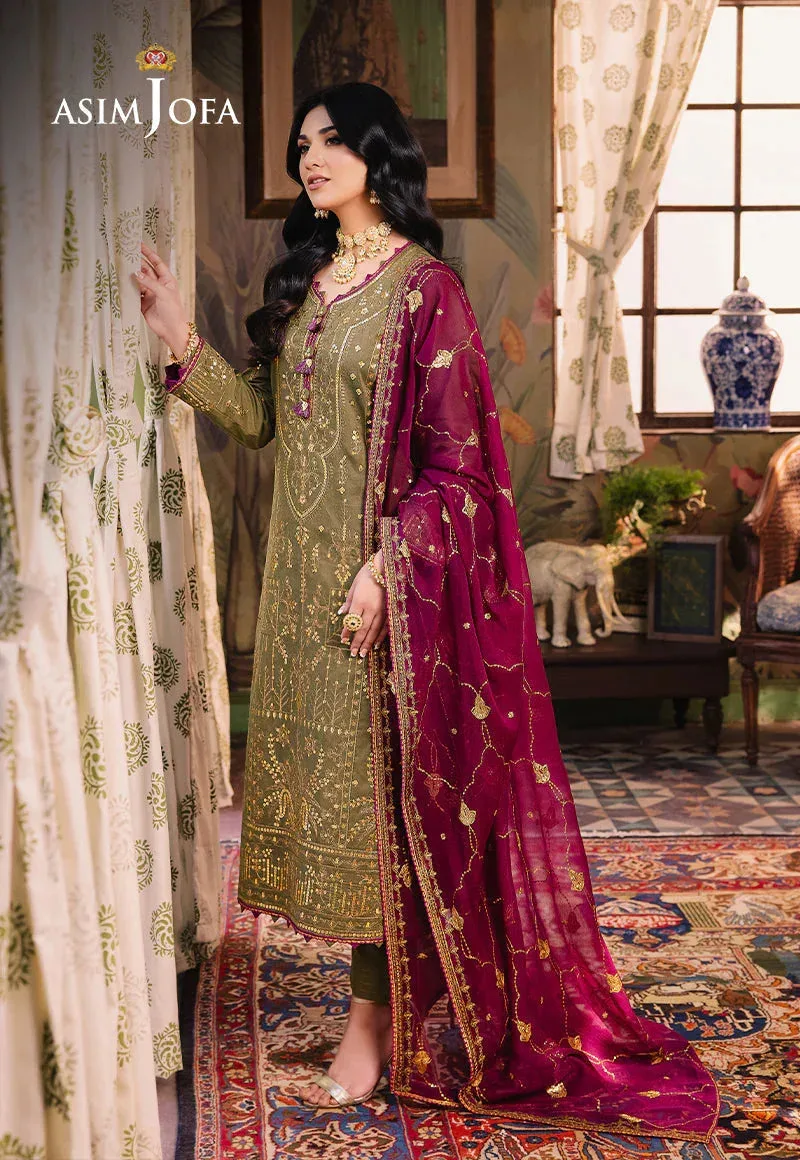 Asim Jofa Afsanay Luxury Pret Magenta Chiffon – view 7 – Poshaq