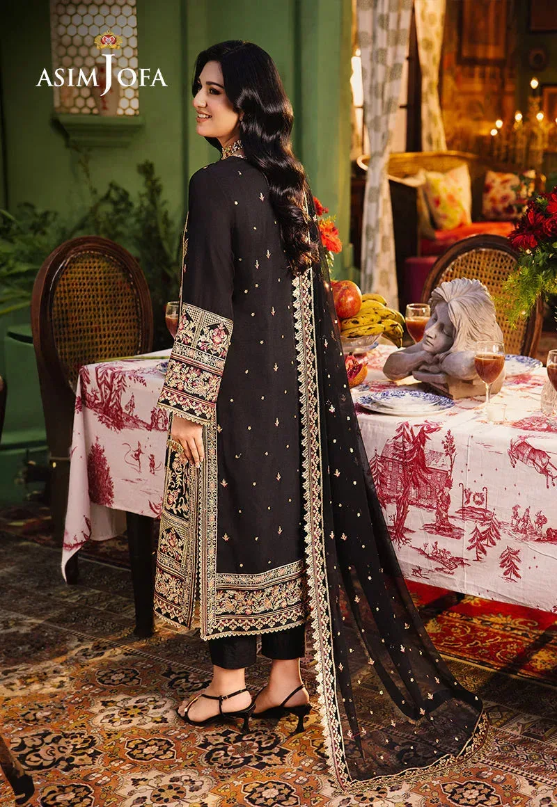 Asim Jofa Afsanay Luxury Pret Black Chiffon – view 2 – Poshaq