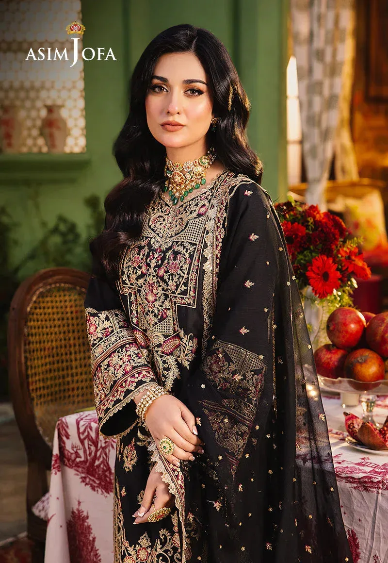 Asim Jofa Afsanay Luxury Pret Black Chiffon – view 3 – Poshaq