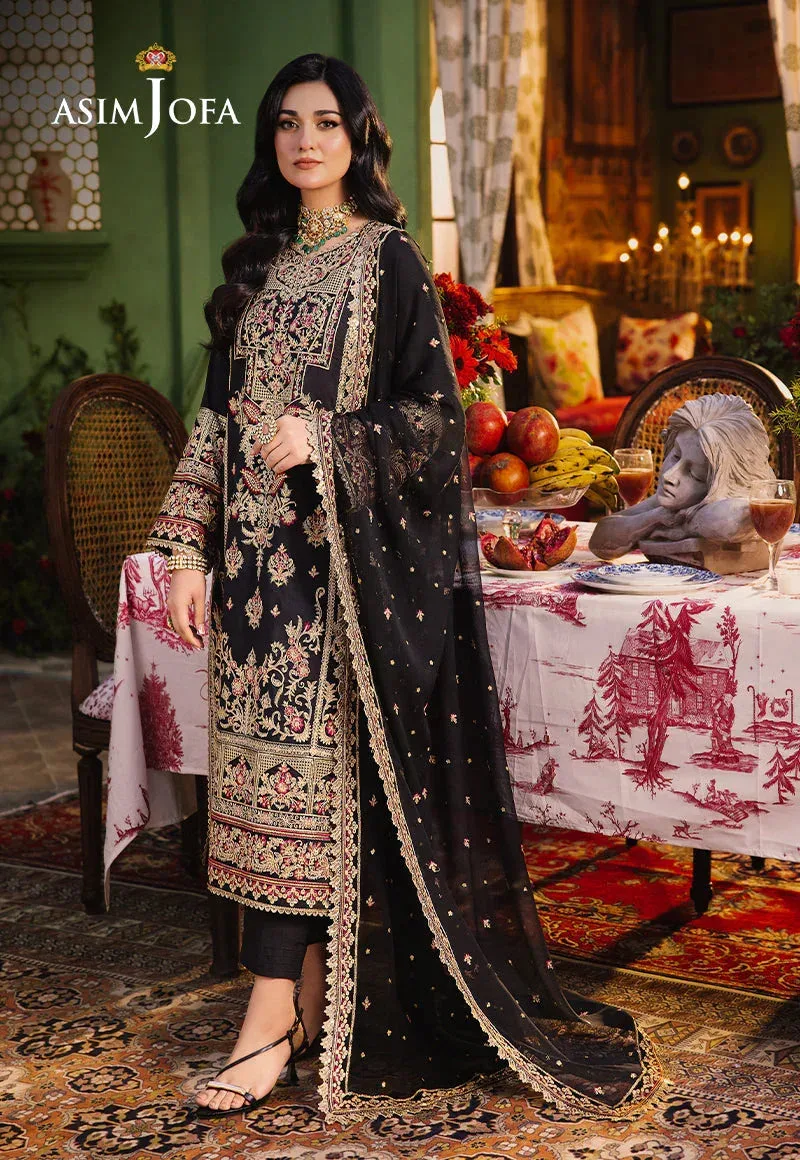 Asim Jofa Afsanay Luxury Pret Black Chiffon – view 4 – Poshaq