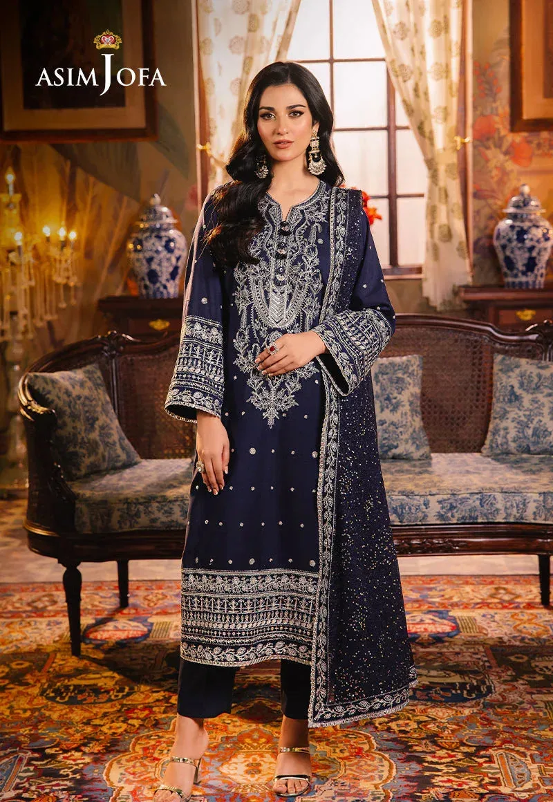 Asim Jofa Afsanay Luxury Pret Navy Blue Lawn – view 1 – Poshaq