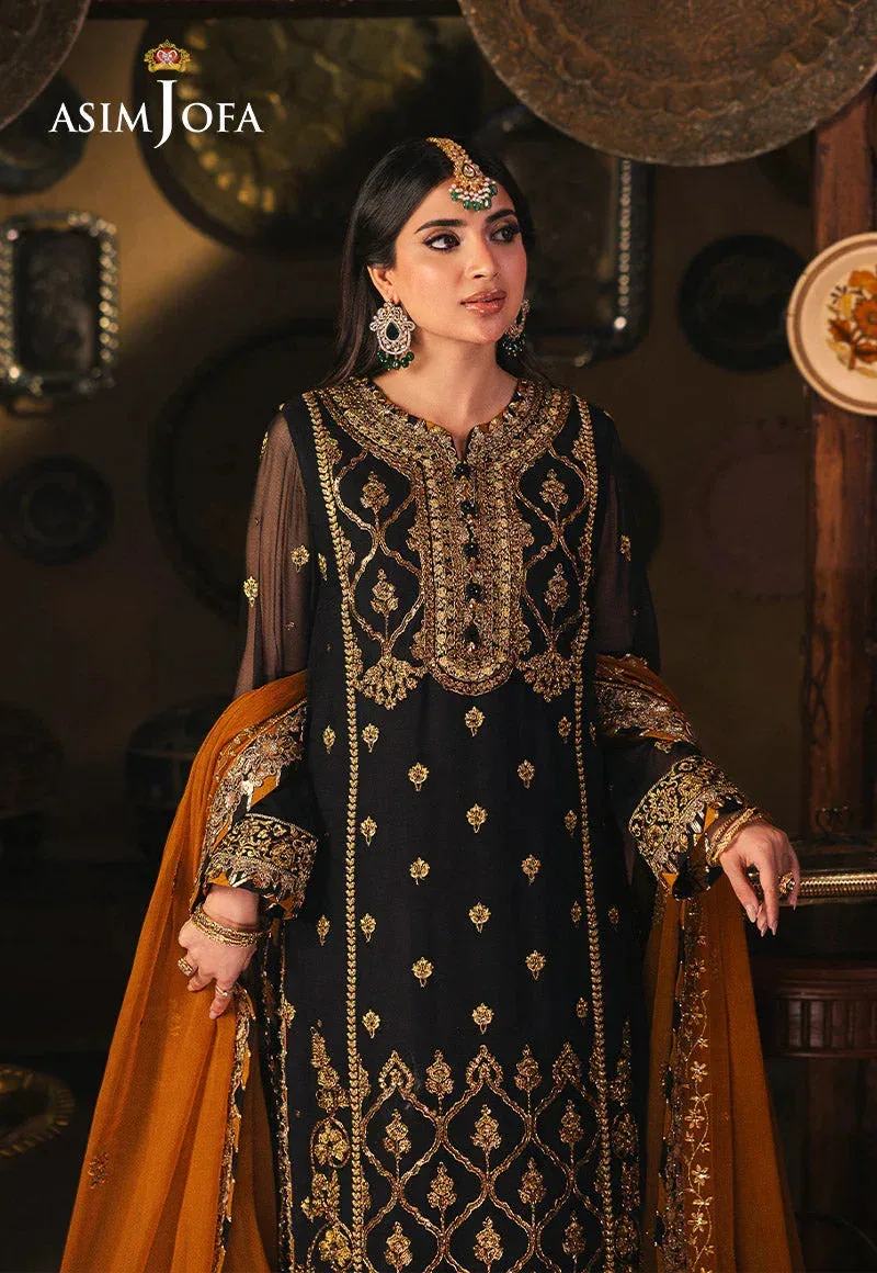 Asim Jofa Chamkeli Formals 24 Mustard Chiffon – view 3 – Poshaq