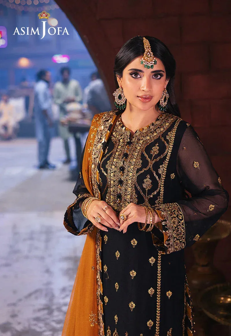 Asim Jofa Chamkeli Formals 24 Mustard Chiffon – view 5 – Poshaq