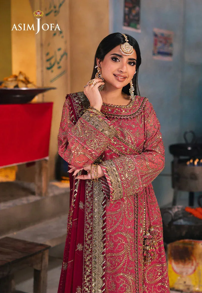 Asim Jofa Chamkeli Formals 24 Pink Chiffon – view 3 – Poshaq