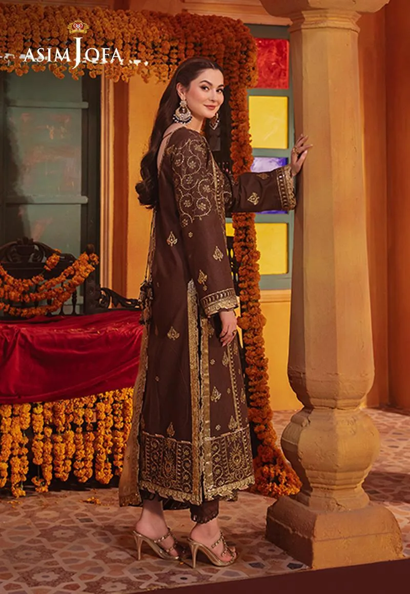Asim Jofa Chamkeli Formals 24 Brown Silk – view 2 – Poshaq