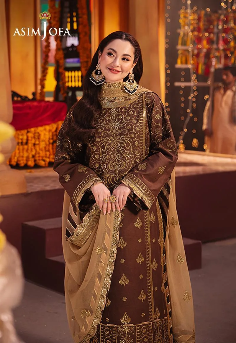 Asim Jofa Chamkeli Formals 24 Brown Silk – view 3 – Poshaq