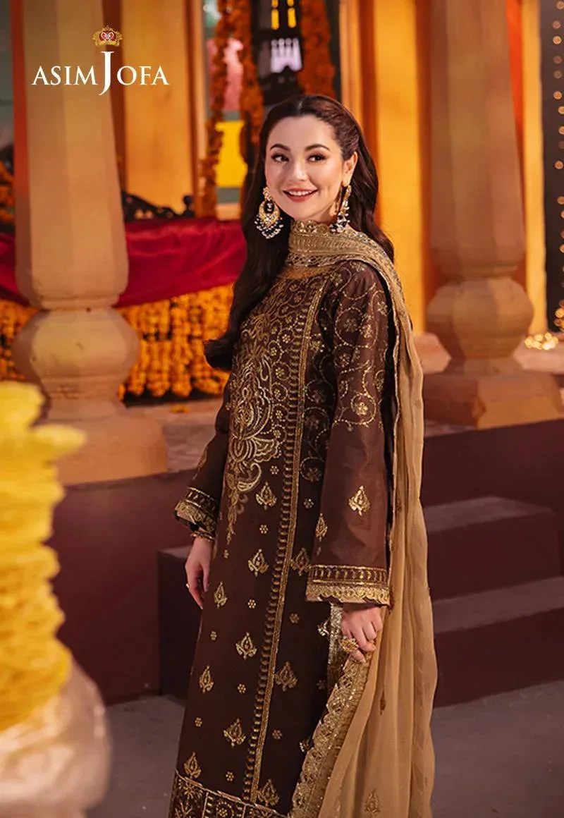 Asim Jofa Chamkeli Formals 24 Brown Silk – view 6 – Poshaq