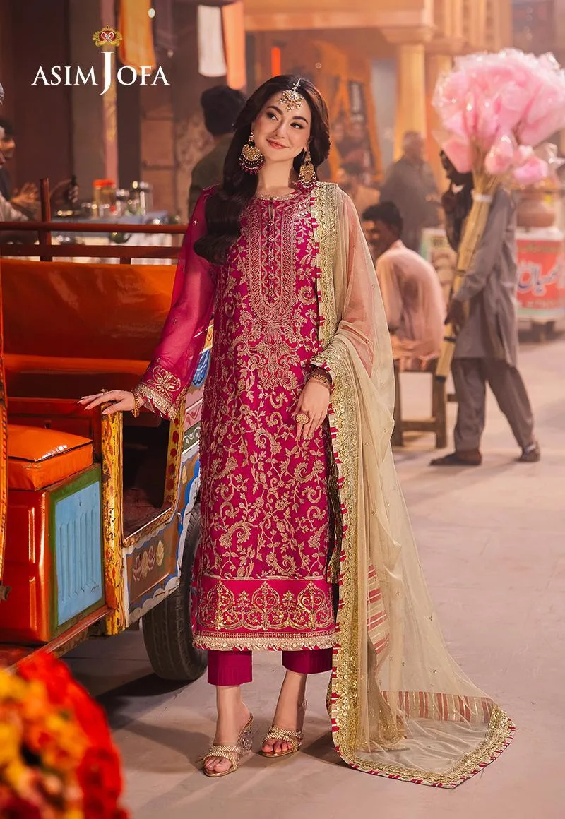 Asim Jofa Chamkeli Formals 24 Fuchsia Net – view 1 – Poshaq