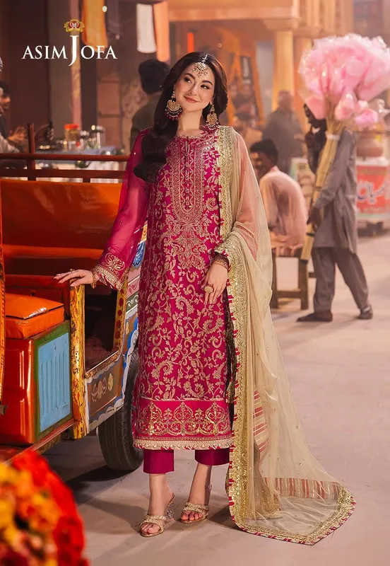 Asim Jofa Chamkeli Formals 24 Fuchsia Net – view 1 – Poshaq