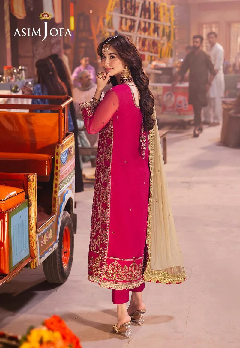 Asim Jofa Chamkeli Formals 24 Fuchsia Net – view 2 – Poshaq