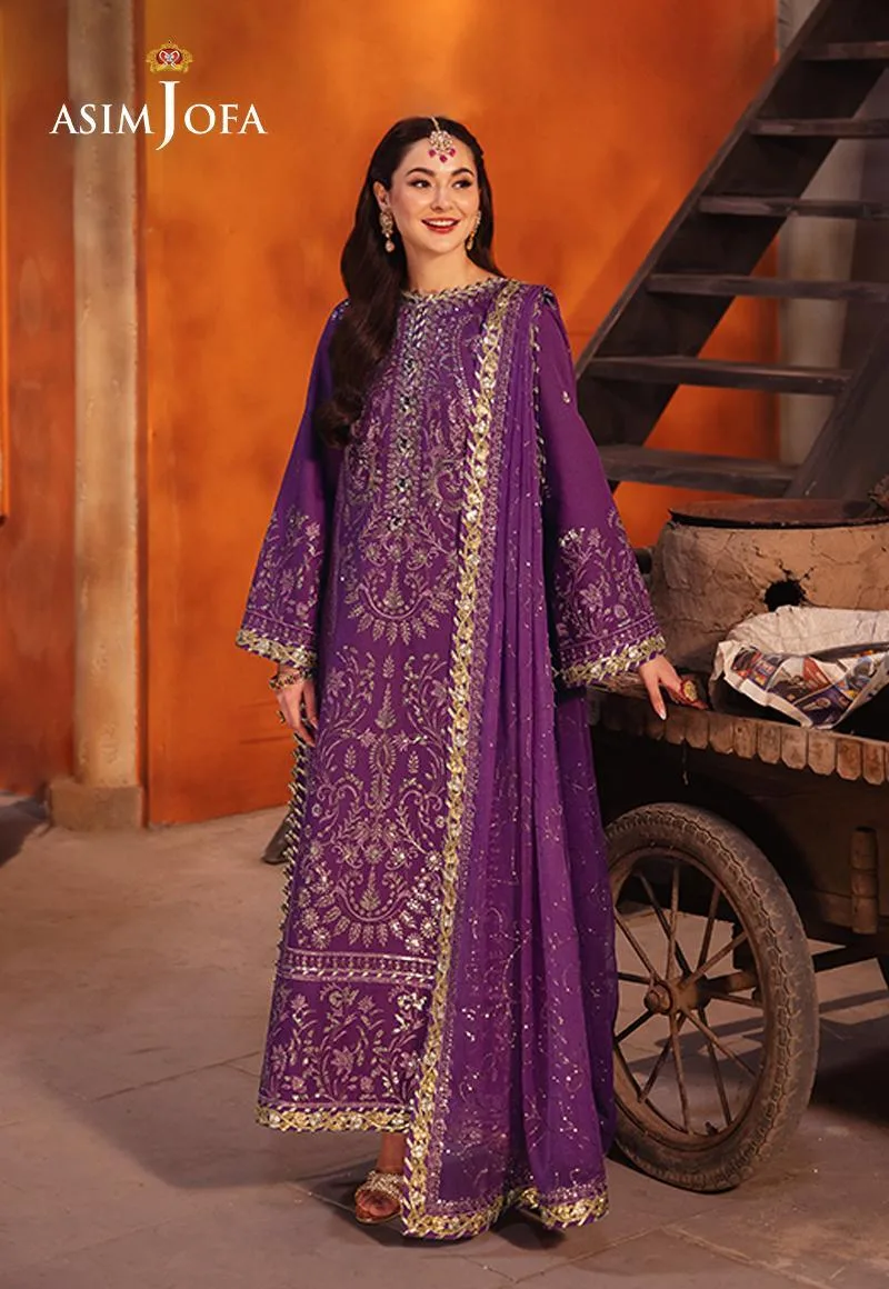 Asim Jofa Chamkeli Formals 24 Purple Silk – view 1 – Poshaq